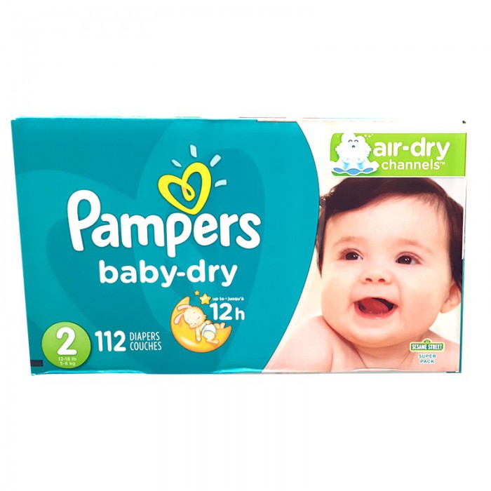 PAÑALES PAMPERS BABY DRY CAJA TALLA 2